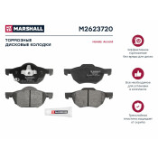 Колодки тормозные дисковые Marshall, передние, комплект на ось (4 шт), арт. M2623720