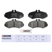 Колодки тормозные дисковые Marshall, передние, комплект на ось (4 шт), арт. M2623022