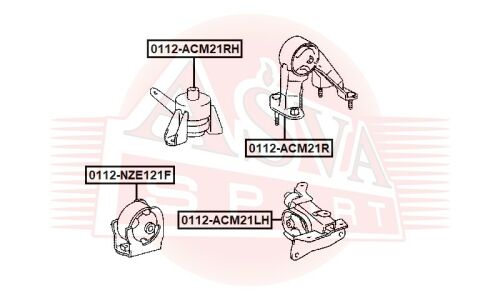 Подушка двигателя | перед лев Asva, арт. 0112-ACM21LH