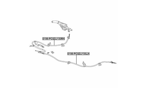 Трос ручного тормоза Febest, левый, арт. 0199-PCGDJ150LH