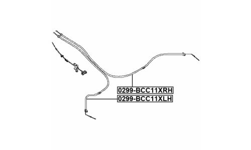 Трос ручного тормоза Febest, левый, арт. 0299-BCC11XLH