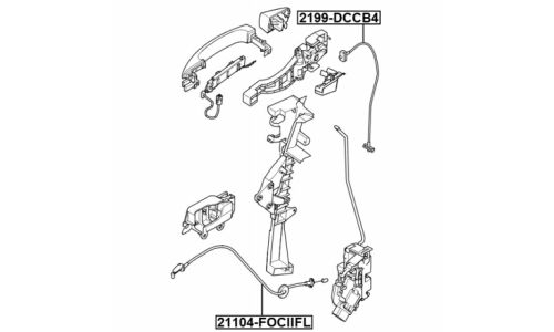 Трос внешней ручки замка двери | прав/лев Febest, арт. 2199-DCCB4