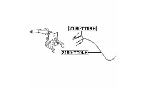 Трос ручного тормоза Febest, правый, арт. 2199-TT9RH