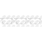 Колодки тормозные дисковые NiBK, задние, комплект на ось (4 шт), арт. PN0795