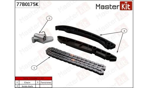 Комплект цепи ГРМ Master KiT, арт. 77B0175K