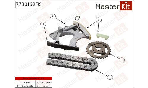 Комплект цепи привода распределительного вала Master KiT, арт. 77B0162FK