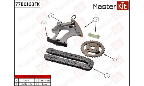 Комплект цепи привода распределительного вала Master KiT, арт. 77B0163FK