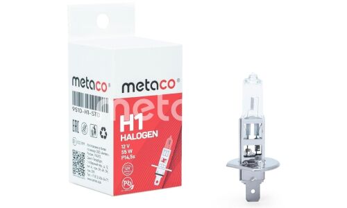 Лампа галогенная Metaco Halogen H1 (P14.5s, T8), 12В, 55Вт, 3200К, 1 шт, арт. 9510-H1-STD