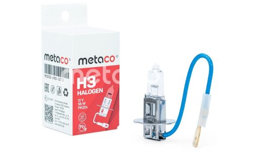 Лампа галогенная Metaco Halogen H3 (PK22s, T12), 12В, 55Вт, 3200К, 1 шт, арт. 9510-H3-STD