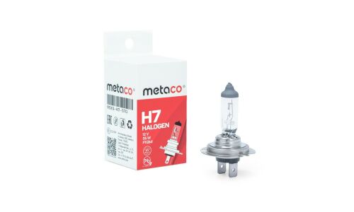 Лампа галогенная Metaco Halogen H7 (PX26d, T11), 12В, 55Вт, 3200К, 1 шт, арт. 9510-H7-STD
