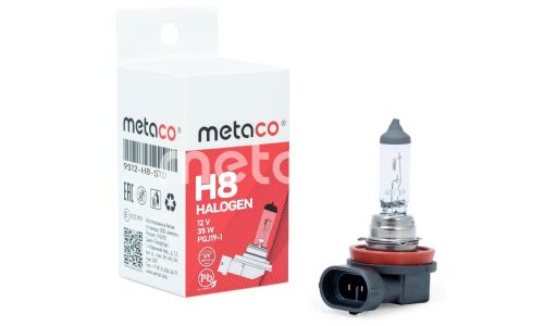 Лампа галогенная Metaco Halogen H8 (PGJ19-1, T11), 12В, 35Вт, 3200К, 1 шт, арт. 9510-H8-STD