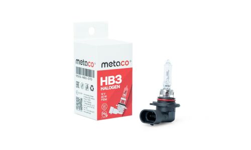 Лампа галогенная Metaco Halogen HB3(9005) (P20d, T12), 12В, 65Вт, 3200К, 1 шт, арт. 9510-HB3-STD