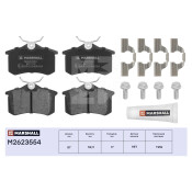 Колодки тормозные дисковые Marshall, задние, комплект на ось (4 шт), арт. M2623554