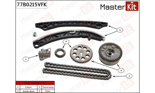 Комплект цепи ГРМ Master KiT, арт. 77B0215VFK