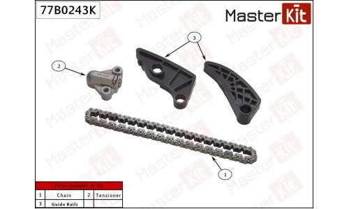 Комплект для замены цепи ГРМ MasterKit 77B0243K для двигателей 4B12, 4J12