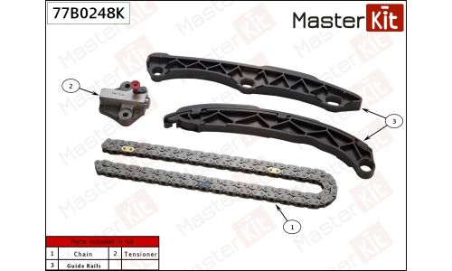 Комплект цепи ГРМ Master KiT, арт. 77B0248K