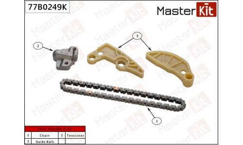 Комплект для замены цепи ГРМ MasterKit 77B0249K для двигателя G4KJ
