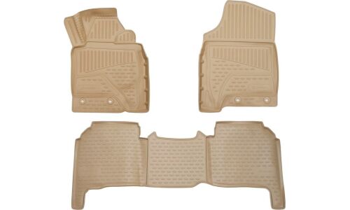 Коврики модельные Autofamily 3D, для Toyota Land Cruiser 2012+ (правый руль), для переднего и заднего ряда, полиуретан, бежевый цвет, 3 шт, арт. ELEMENT3DA0N025212k