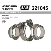 Хомут V-Band 45мм/1.75' к-т (с фланцами SS304) EAG, арт. 221045