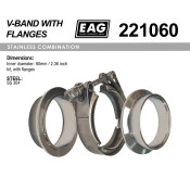 Хомут V-Band 60мм/2.36' к-т (с фланцами SS304) EAG, арт. 221060