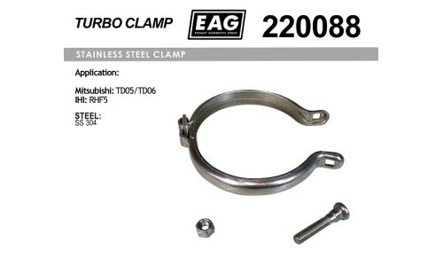 Хомут турбины Mitsubishi TD05/TD06, IHI RHF5 SS304 EAG EAG, арт. 220088
