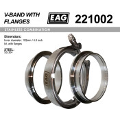 Хомут V-Band 221002, 102мм/4.0' к-т (с фланцами SS304) EAG EAG, арт. 221002