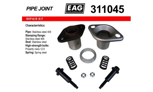 Фланцевое соединение выхлопной трубы EAG, демпферное, Ø45мм, нержавеющая сталь, арт. 311045