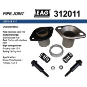 Фланцевое соединение выхлопной трубы EAG, демпферное, нержавеющая сталь, для Nissan Tiida / Qashqai, арт. 312011