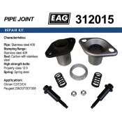 Фланцевое соединение выхлопной трубы EAG, демпферное, нержавеющая сталь, для Citroen C2 / C3 / C4, Peugeot 206 / 207 / 307 / 308, арт. 312015