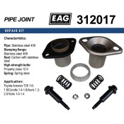 Демпферное соединение нерж. Toyota Avensis T25 1.6-1.8/Corolla 1.4-1.6/Auris 1.2-2.0/Yaris 1.0-1.4 EAG, арт. 312017