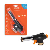 Горелка газовая Airline, на резьбовой баллон, с пьезоэлементом, анти-вспышка, 1300°C, размер 160x55x30мм, арт. AGT-S-03