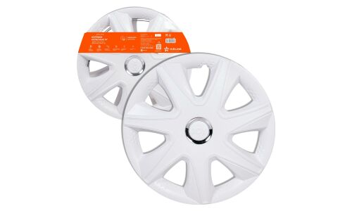 Колпаки на колеса Airline Джой, 14", белые глянцевые с хромом, 2шт, арт. AWCC-14-34