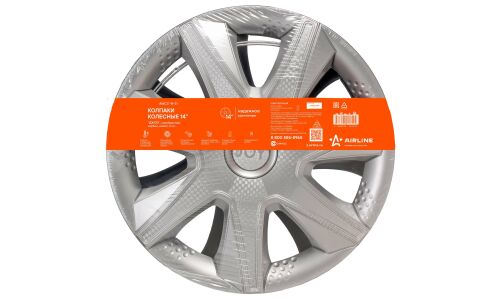 Колпаки на колеса Airline Джой, 14", серебристые, под карбон, 2шт, арт. AWCC-14-31