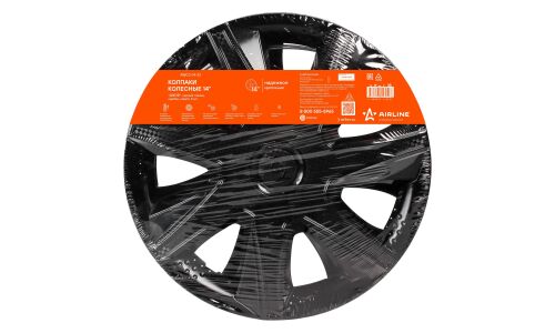 Колпаки на колеса Airline Джой, 14", черные глянцевые, под карбон, 2шт, арт. AWCC-14-33