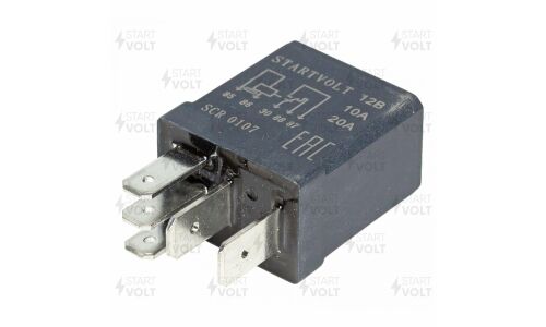 Реле автомобильное Startvolt, 5 контактов 12V 10/20A (с резистором), арт. SCR 0107