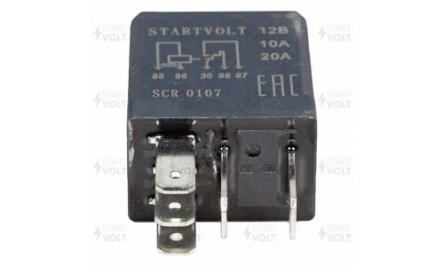 Реле автомобильное Startvolt, 5 контактов 12V 10/20A (с резистором), арт. SCR 0107