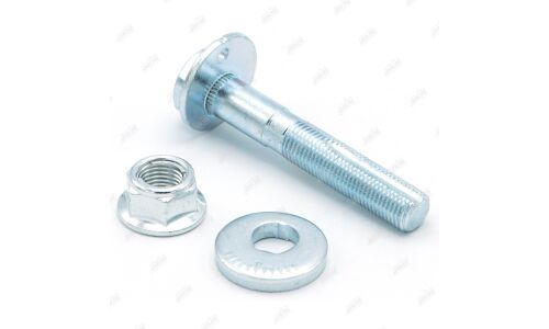 Комплект болта регулировочного (эксцентрика) JIKIU BBK22001, для Nissan/Renault (OEM 54588-EN02B_KIT, 54588-JG00A_KIT, 55226-EN10A_KIT, 55226-EN10B_KIT, 55226-EN10B_KIT) (+гайка, шайба)