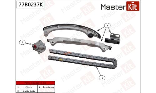 Комплект цепи ГРМ Master KiT, арт. 77B0237K