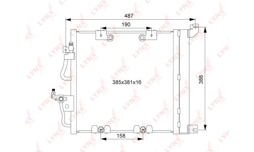 Радиатор кондиционера LYNXauto, арт. RC-0391