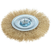 Щетка для УШМ плоская 125 мм, посадка M14, латунированная проволока d=0.3мм, 4500 об/мин ARNEZI, арт. R8043125