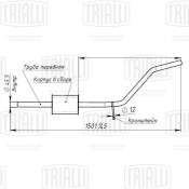 Резонатор выхлопной системы Trialli, для Renault Sandero, алюминизированная сталь, арт. EAM 0906