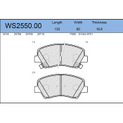 Колодки тормозные дисковые Jeenice, комплект на ось (4 шт), арт. WS2550.00