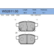 Колодки тормозные дисковые Jeenice, комплект на ось (4 шт), арт. WS2611.00