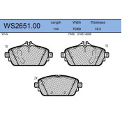 Колодки тормозные дисковые Jeenice, комплект на ось (4 шт), арт. WS2651.00