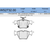Колодки тормозные дисковые Jeenice, комплект на ось (4 шт), арт. WS2732.00