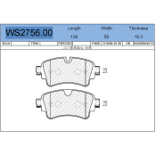 Колодки тормозные дисковые Jeenice, комплект на ось (4 шт), арт. WS2756.00