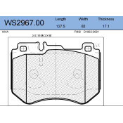 Колодки тормозные дисковые Jeenice, комплект на ось (4 шт), арт. WS2967.00