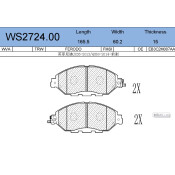 Колодки тормозные дисковые Jeenice, комплект на ось (4 шт), арт. WS2724.00