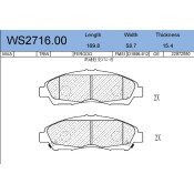 Колодки тормозные дисковые Jeenice, комплект на ось (4 шт), арт. WS2716.00