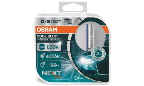Лампа ксеноновая Osram Cool Blue Intense Xenarc (Next Gen) D1S (PK32d-2), 85В, 35Вт, 6200К, комплект 2шт, арт. 66140CBN-HCB